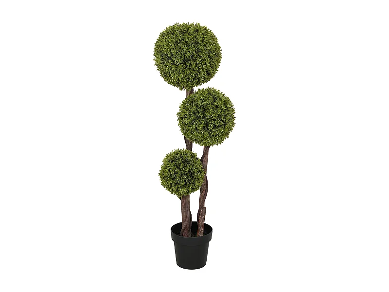 Buxus artificiel 115 cm, plante décorative en pot, plastique, vert (19.5x19.5x115 cm)