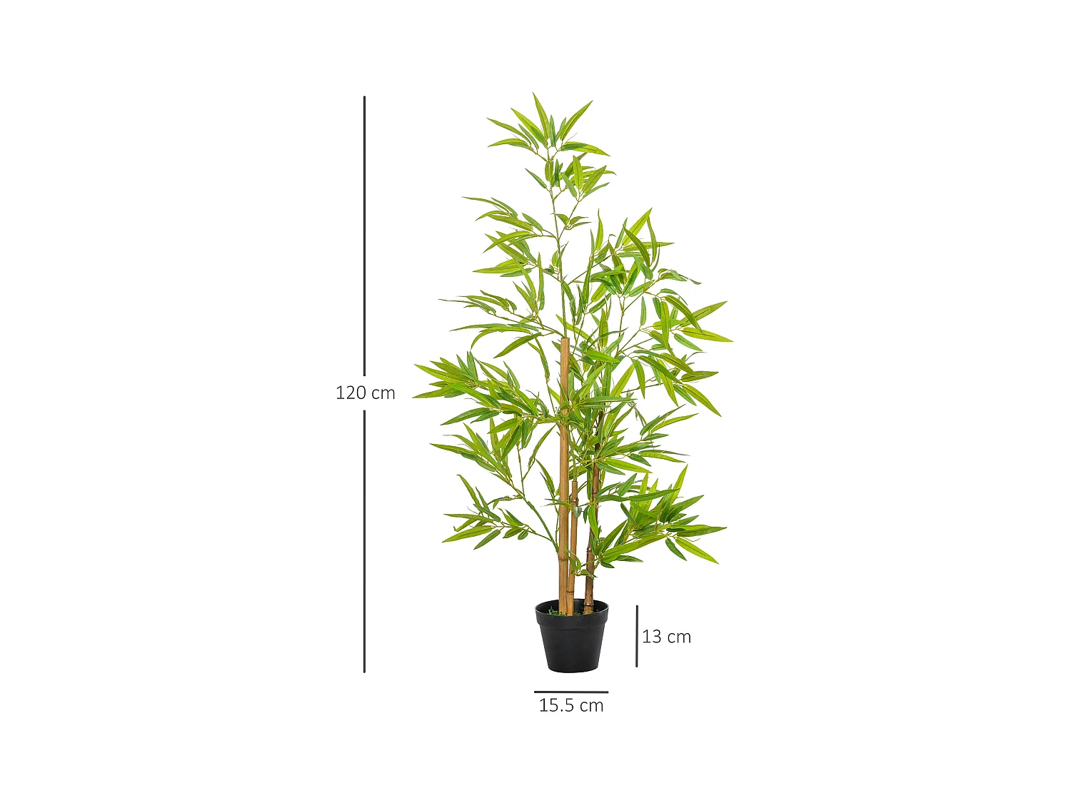 Kunstbamboe plant 120 cm met groene sierpot (15,5x15,5x120 cm)