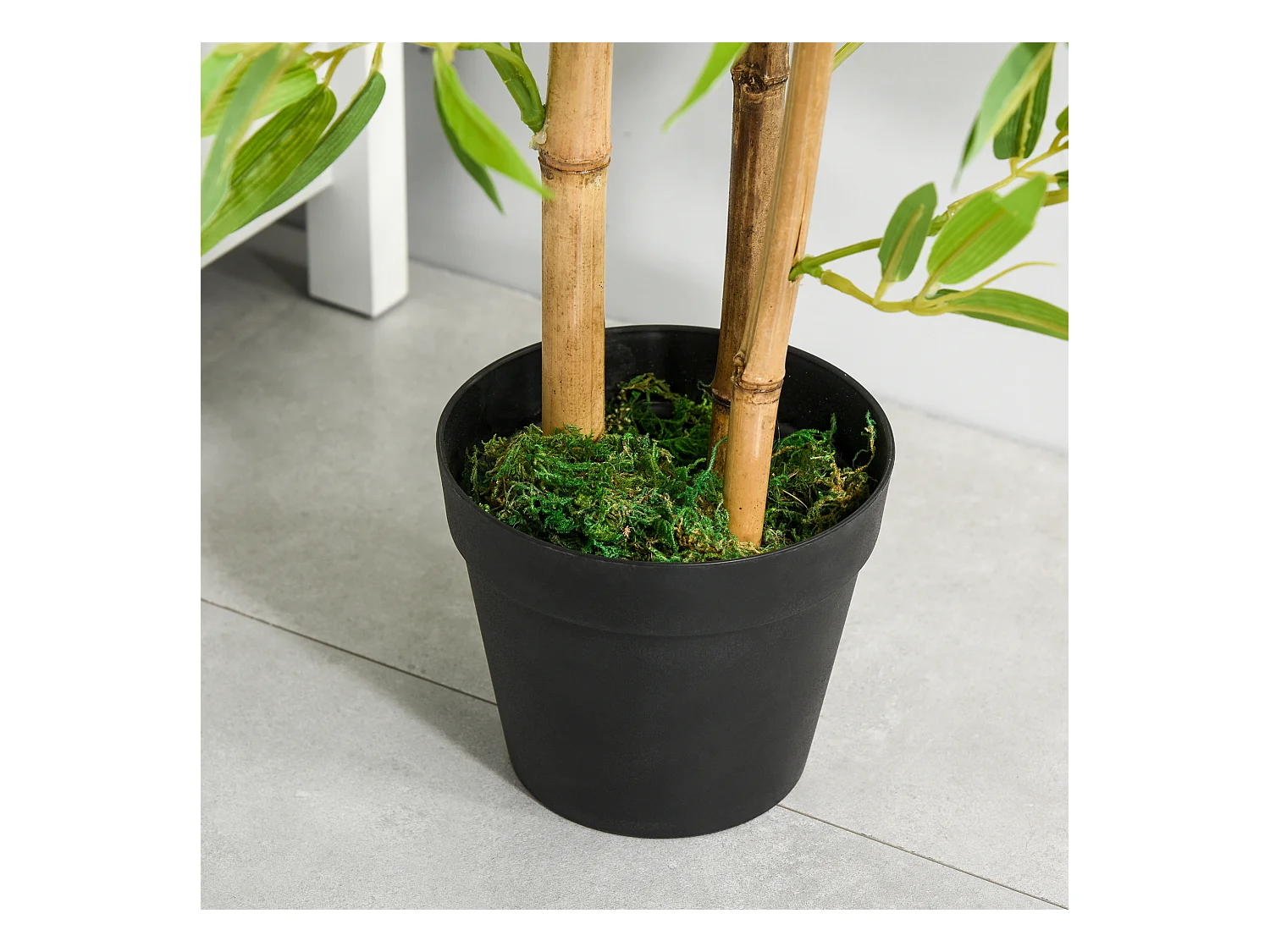 Kunstbamboe plant 120 cm met groene sierpot (15,5x15,5x120 cm)