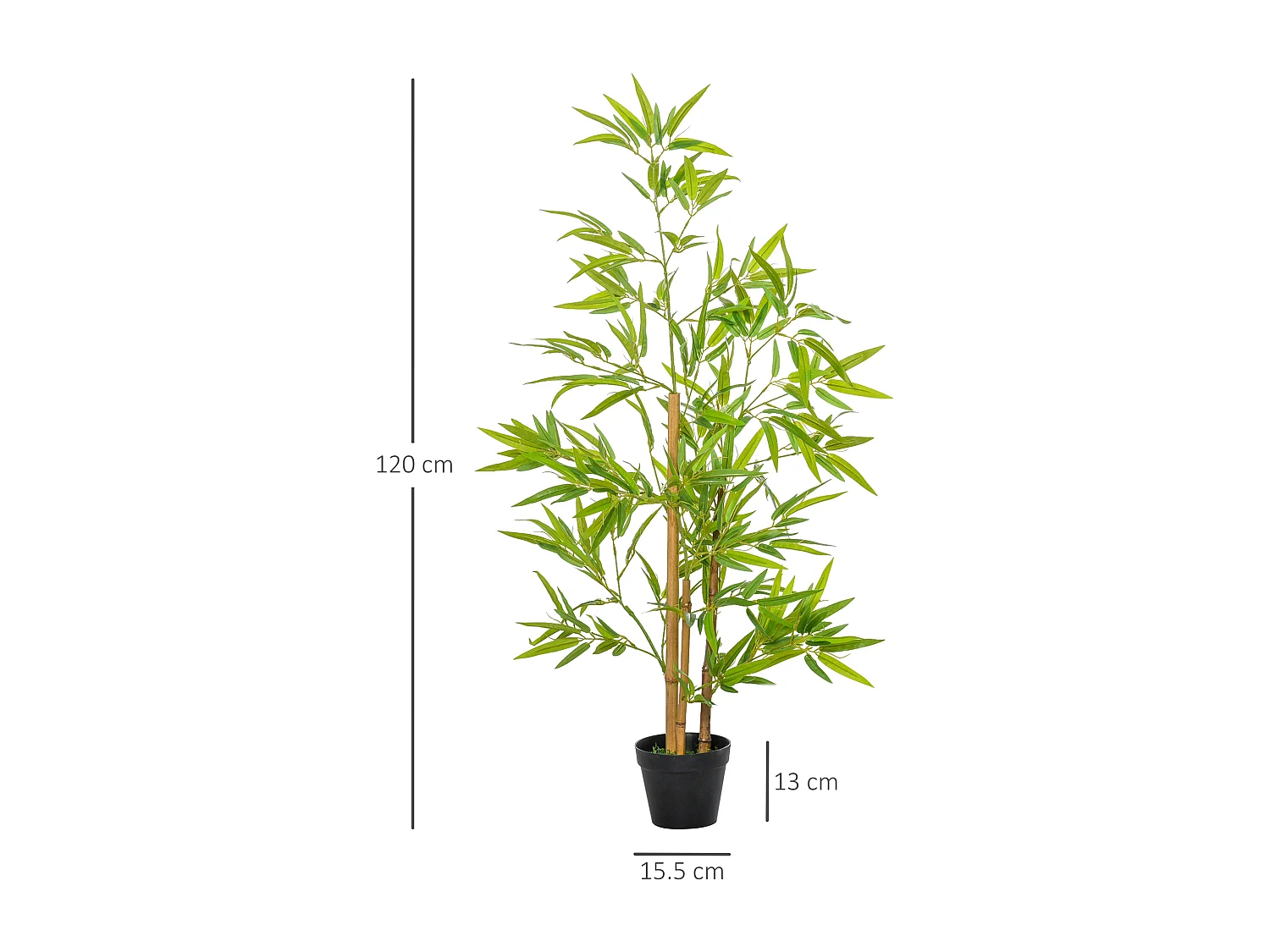 Plante Artificielle Bambou 120 cm avec Pot Décoratif Vert (15.5x15.5x120 cm)