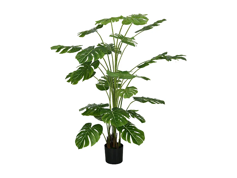 Plante artificielle Monstera Deliciosa, 180 cm, avec 24 branches, plante décorative pour intérieur, plastique, vert (20x20x180 cm)