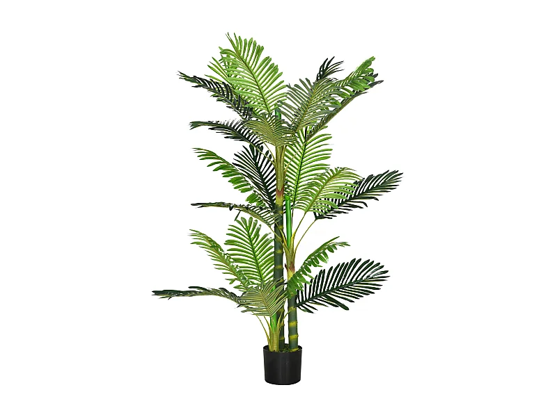 Decoratieve kunstpalm met cementen pot, duurzaam kunststof, groen, stabiel en gemakkelijk te onderhouden (19,5x19,5x150cm)