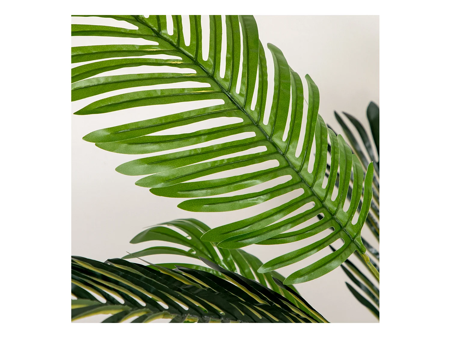 Palmier artificiel décoratif avec pot ciment, plastique durable, vert, stable et facile d'entretien (19.5x19.5x150cm)