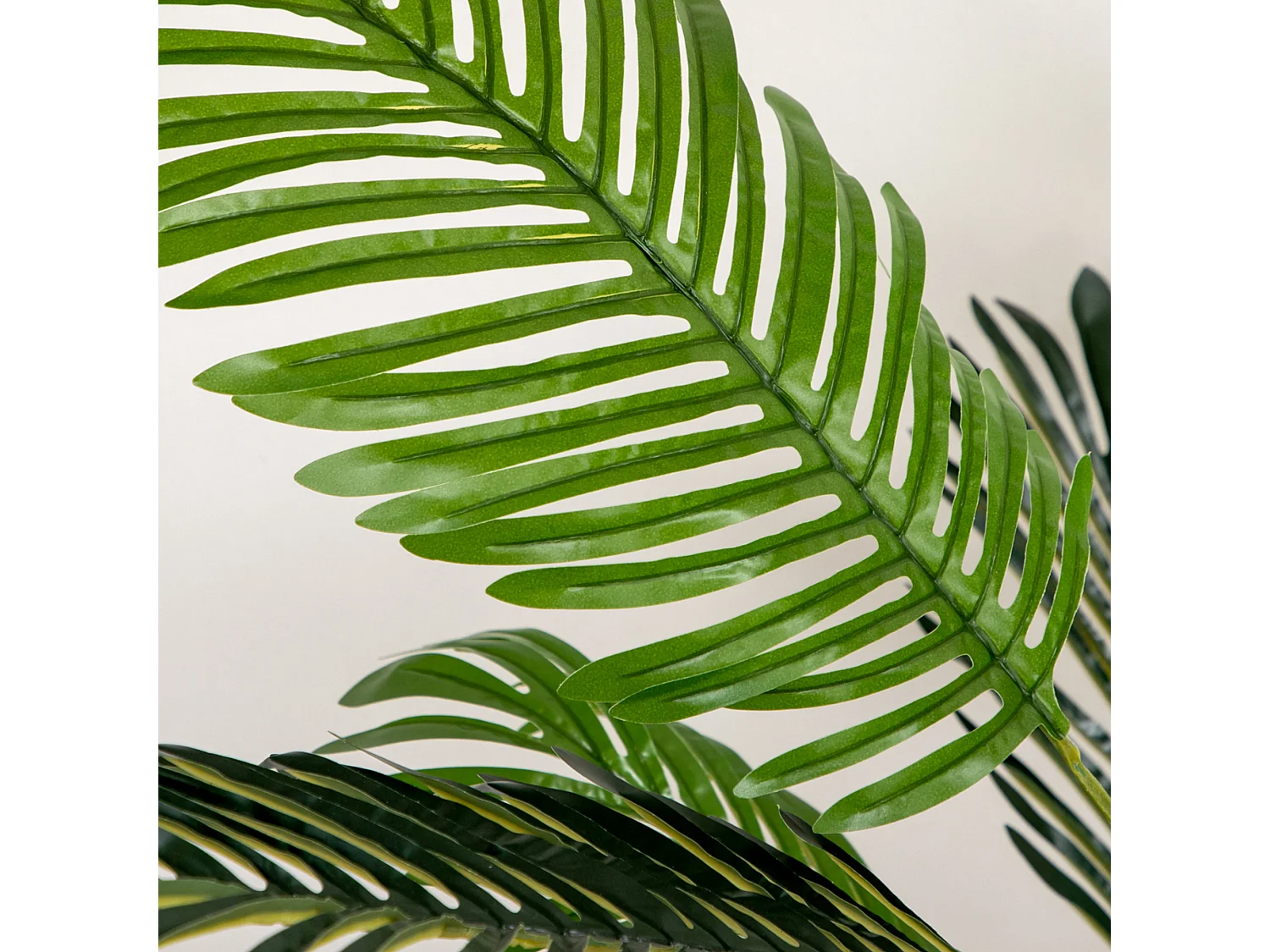 Palmier artificiel décoratif avec pot ciment, plastique durable, vert, stable et facile d'entretien (19.5x19.5x150cm)