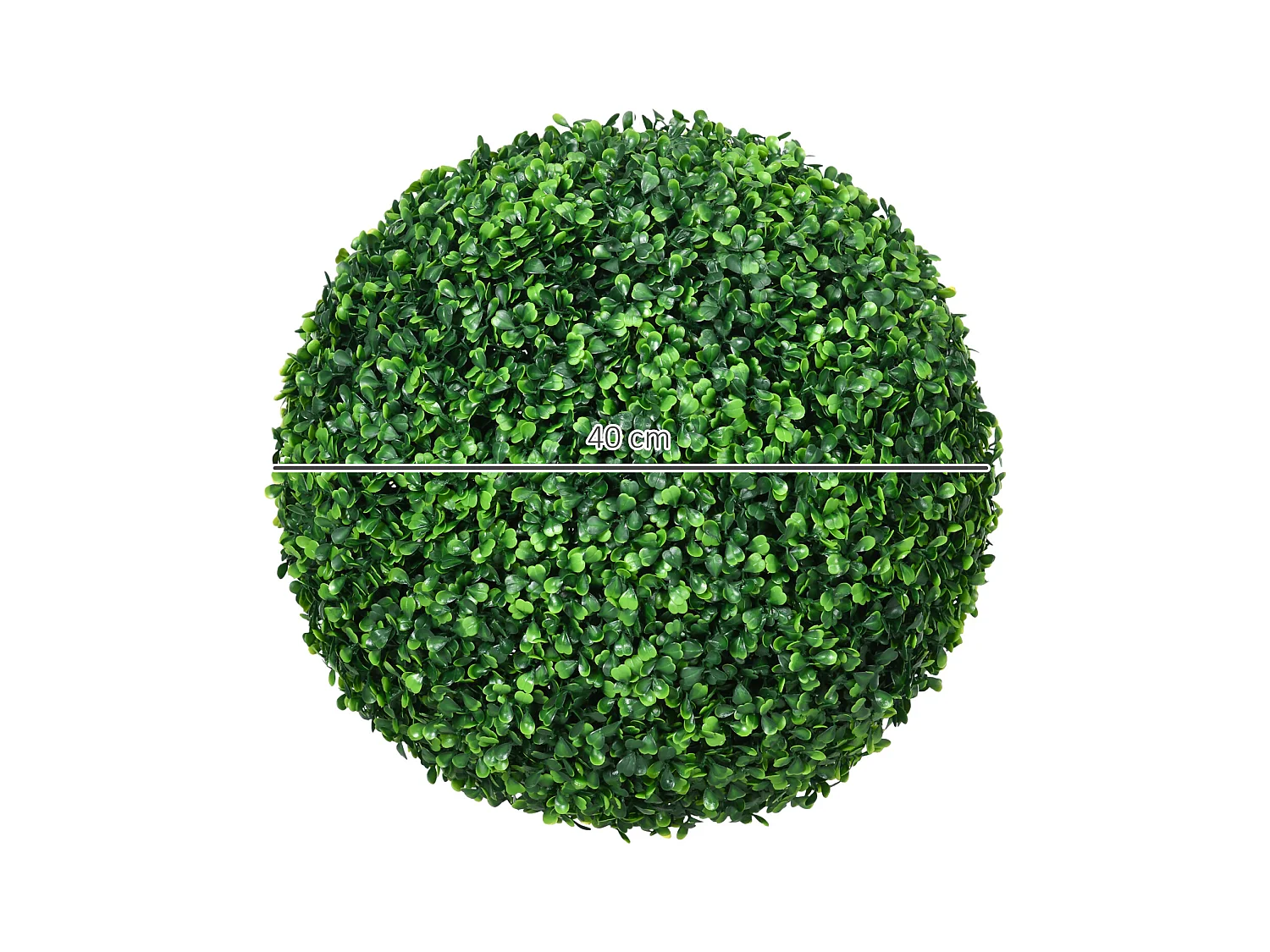 Boule de buis artificielle, UV-protégée, plastique, verte (40x40x40 cm)