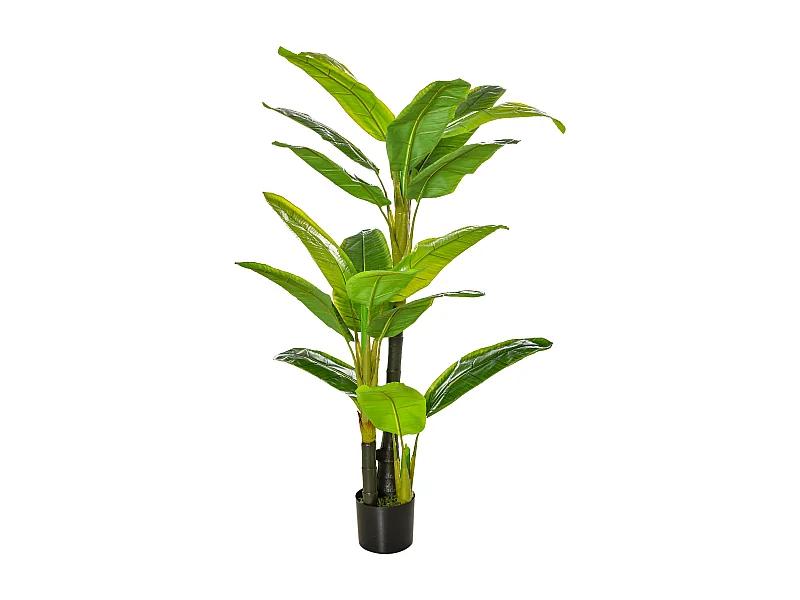 Plante artificielle bananier, 150 cm, avec pot et mousse PE, vert (17x17x150 cm)