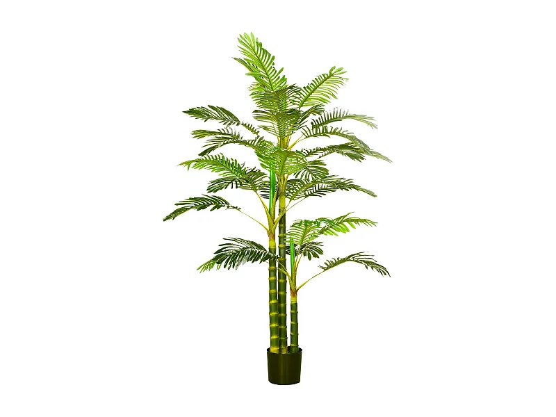 190cm Kunstpalm, Decoratieve Plastic Plant, met Pot, voor Woonkamer, Slaapkamer, Kantoor, Groen (19,5x19,5x190cm)