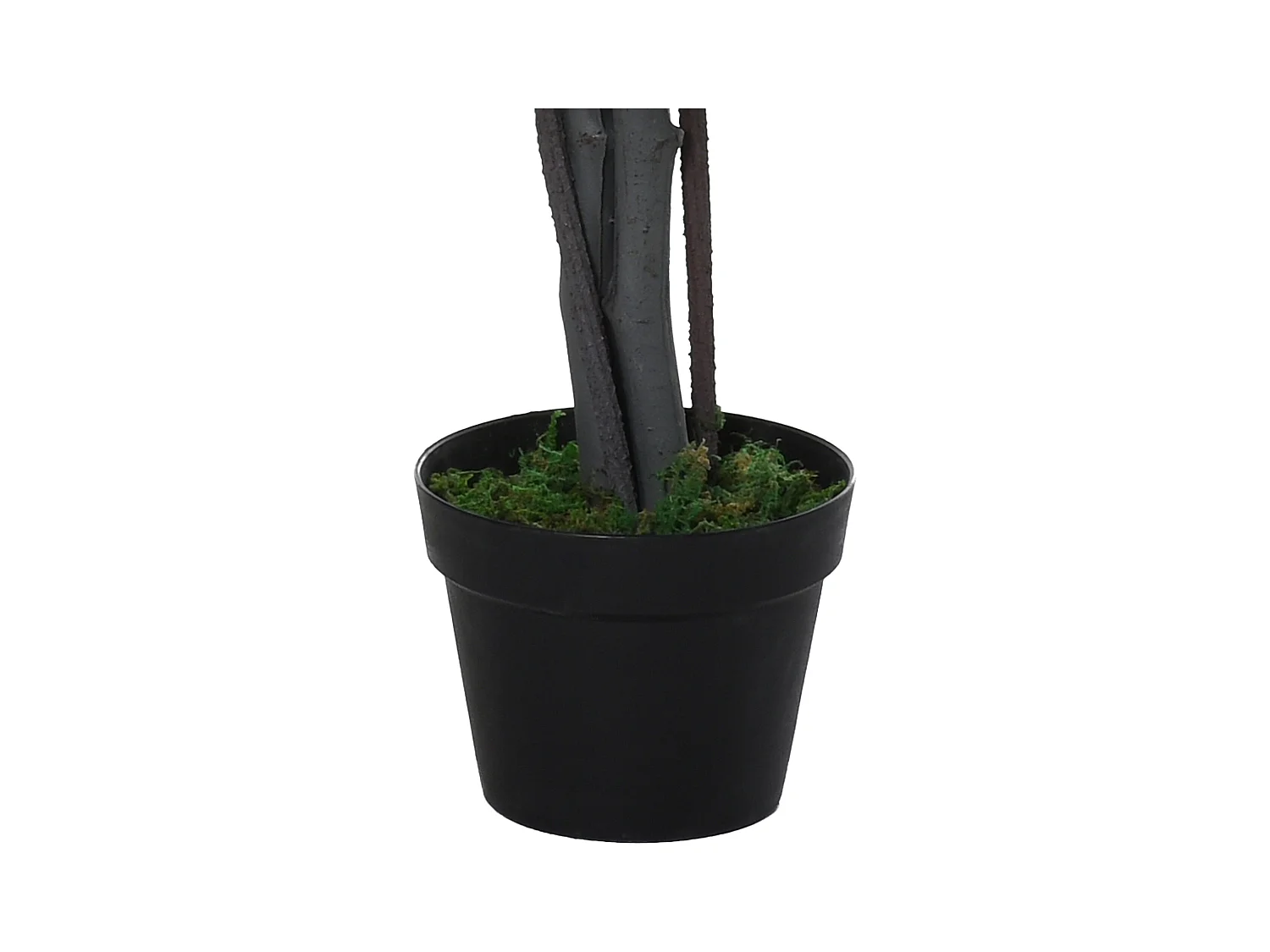 Arbre artificiel Banyan décoratif, bois massif, vert, pot ciment noir (20x20x145cm)