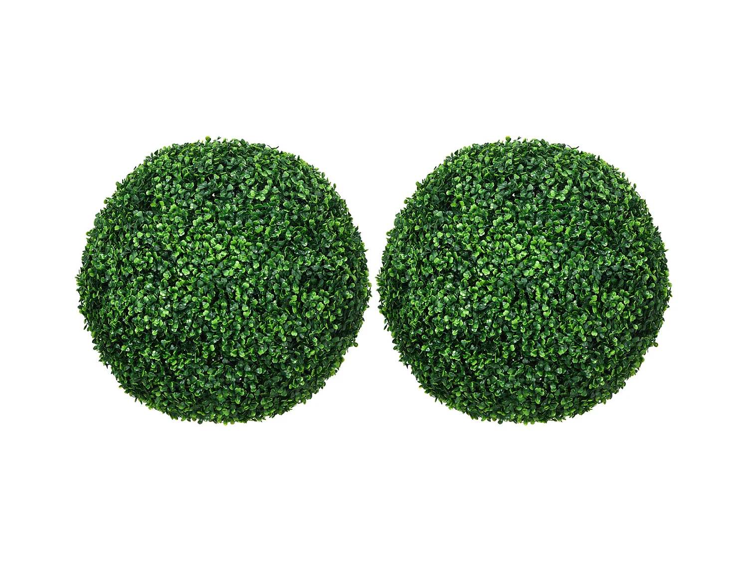 Set di 2 palline di bosso artificiale, plastica resistente, verde (50x50x50cm)