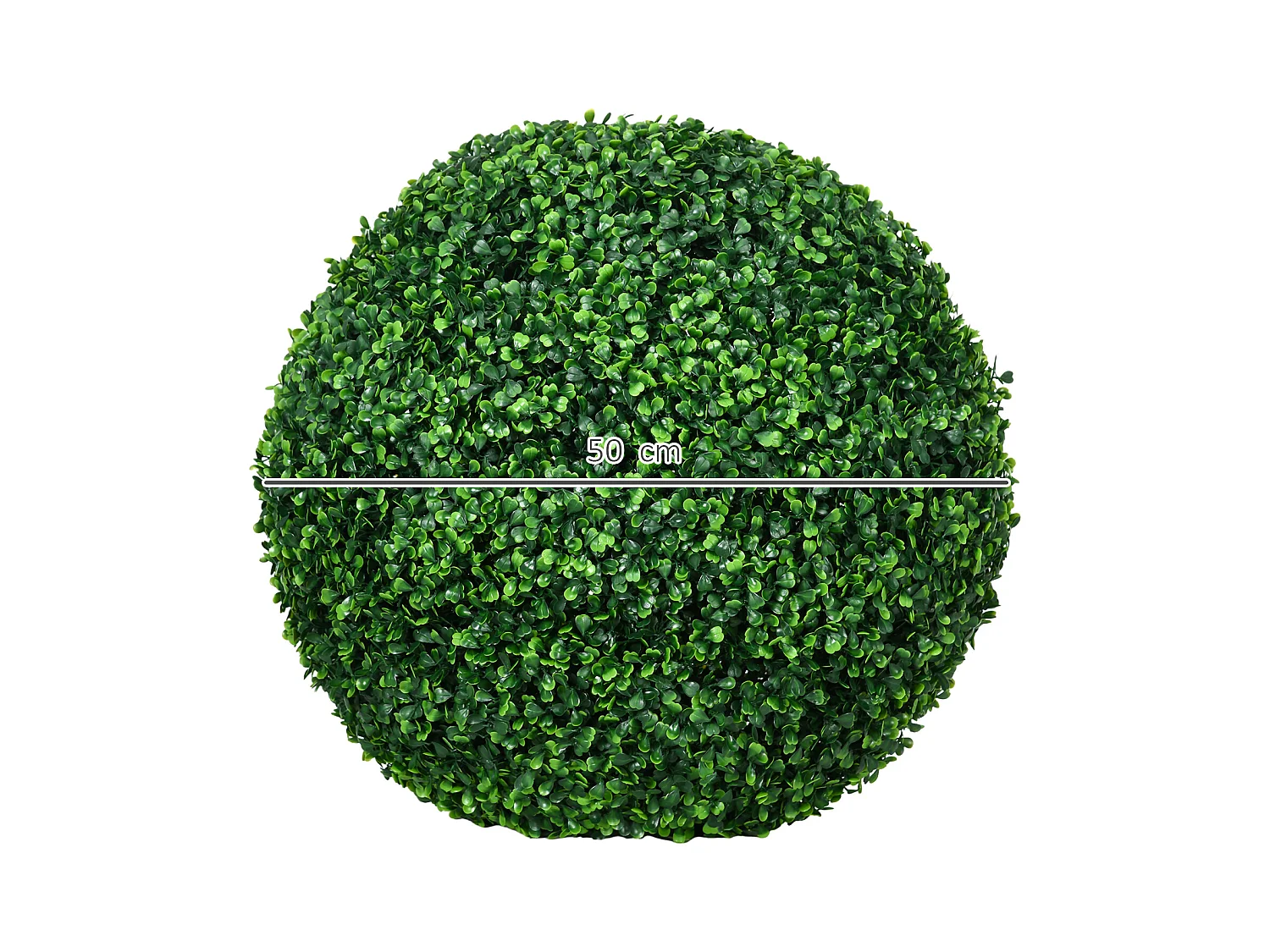 Set di 2 palline di bosso artificiale, plastica resistente, verde (50x50x50cm)