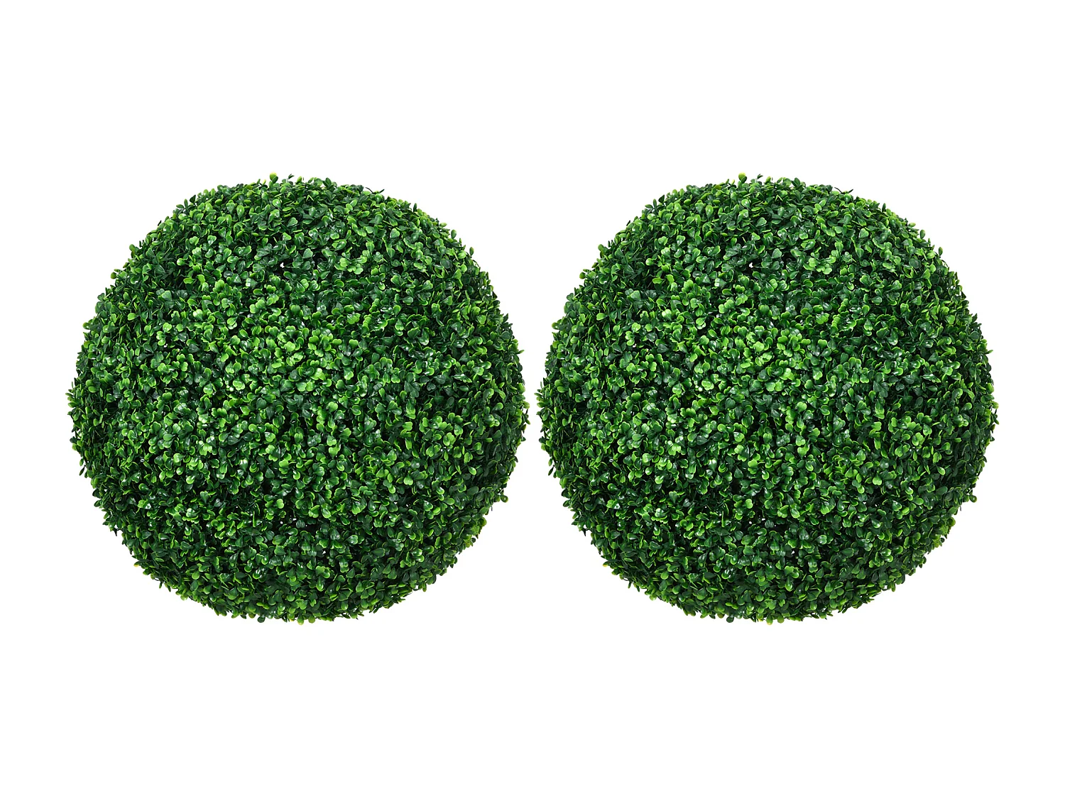 Set di 2 palline di bosso artificiale, plastica resistente, verde (50x50x50cm)