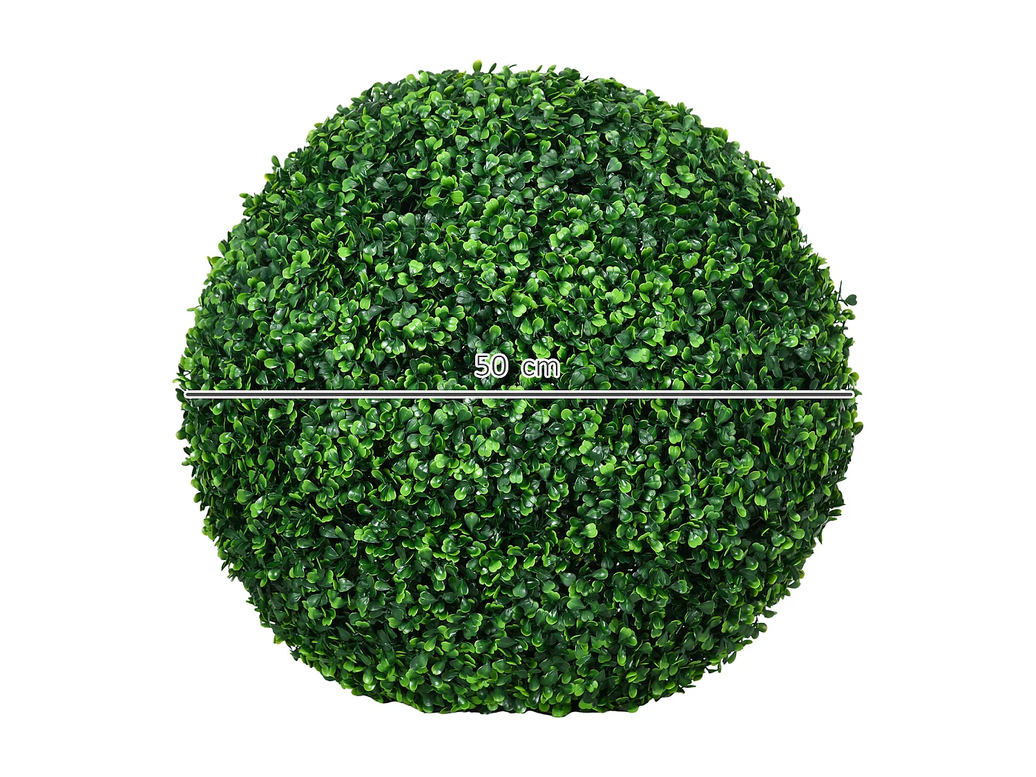 Set di 2 palline di bosso artificiale, plastica resistente, verde (50x50x50cm)