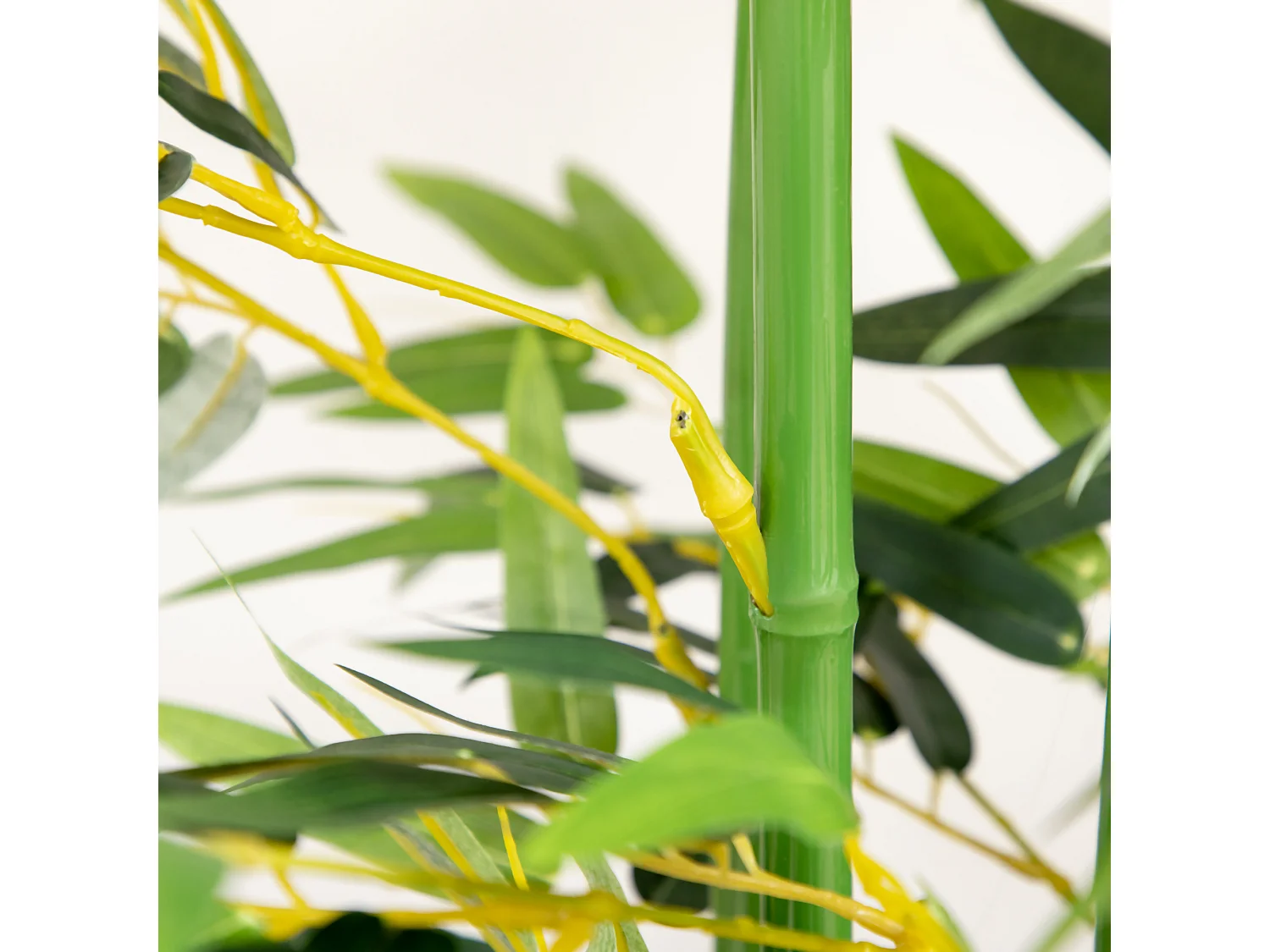 Planta de bambú artificial, 180 cm, en maceta de madera de pino, para interior y exterior, decorativa, verde (35 x 35 x 180 cm)