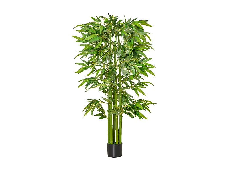 Plante artificielle bambou grande, pot plastique, entretien facile, vert (17x17x160cm)