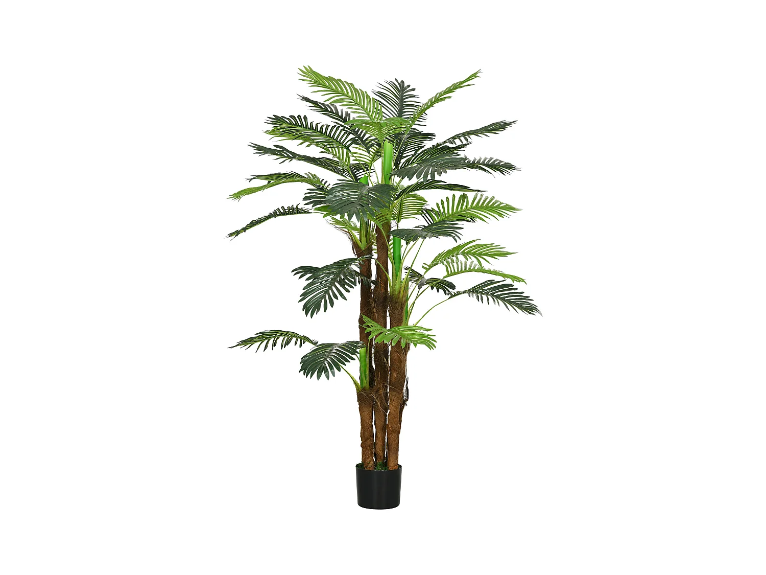 Pianta di palma artificiale, 160 cm, 36 rami, decorazione da giardino e da interni, plastica, verde (16x16x160 cm)