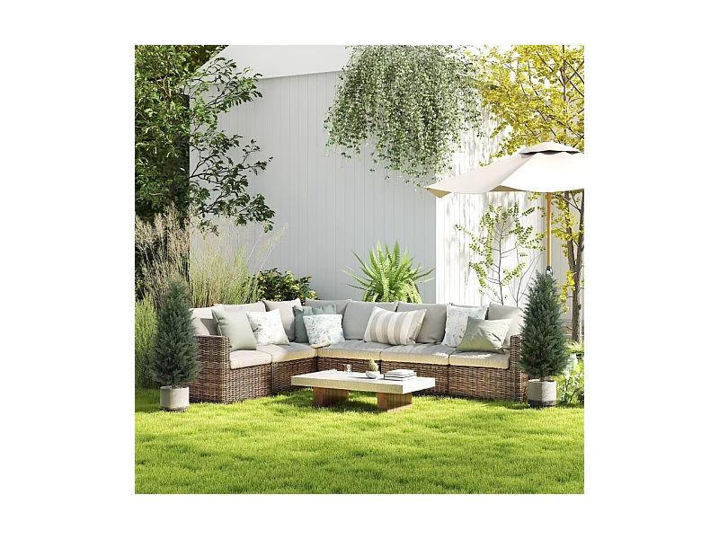 Set van 2 realistische kunstmatige cipressen met palen, groen plastic (33x33x100cm)