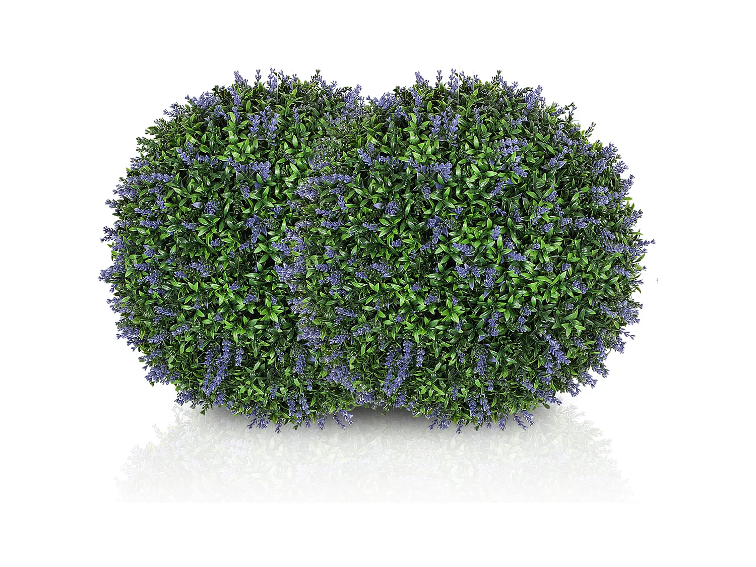 Lot de 2 lavandes artificielles, boule décorative, plastique, violet et vert (42x42x42cm)
