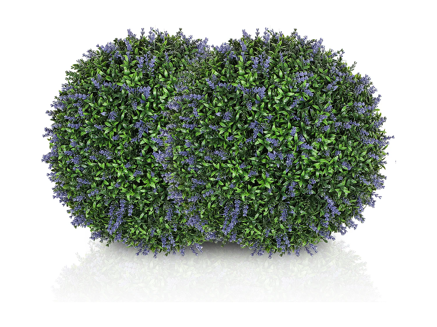Lot de 2 lavandes artificielles, boule décorative, plastique, violet et vert (42x42x42cm)