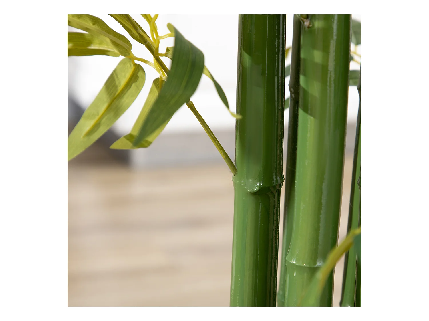 Kunstbamboe plant 180 cm, met decoratieve cementpot, voor binnen, groen (17x17x180 cm)