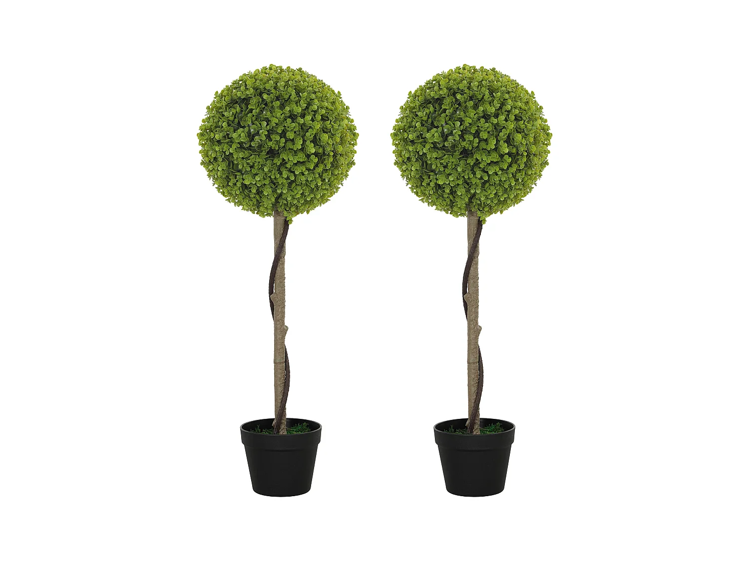 Ensemble de 2 Eucalyptus artificiels, 90 cm, plantes décoratives en pot, vert (28x28x90 cm)