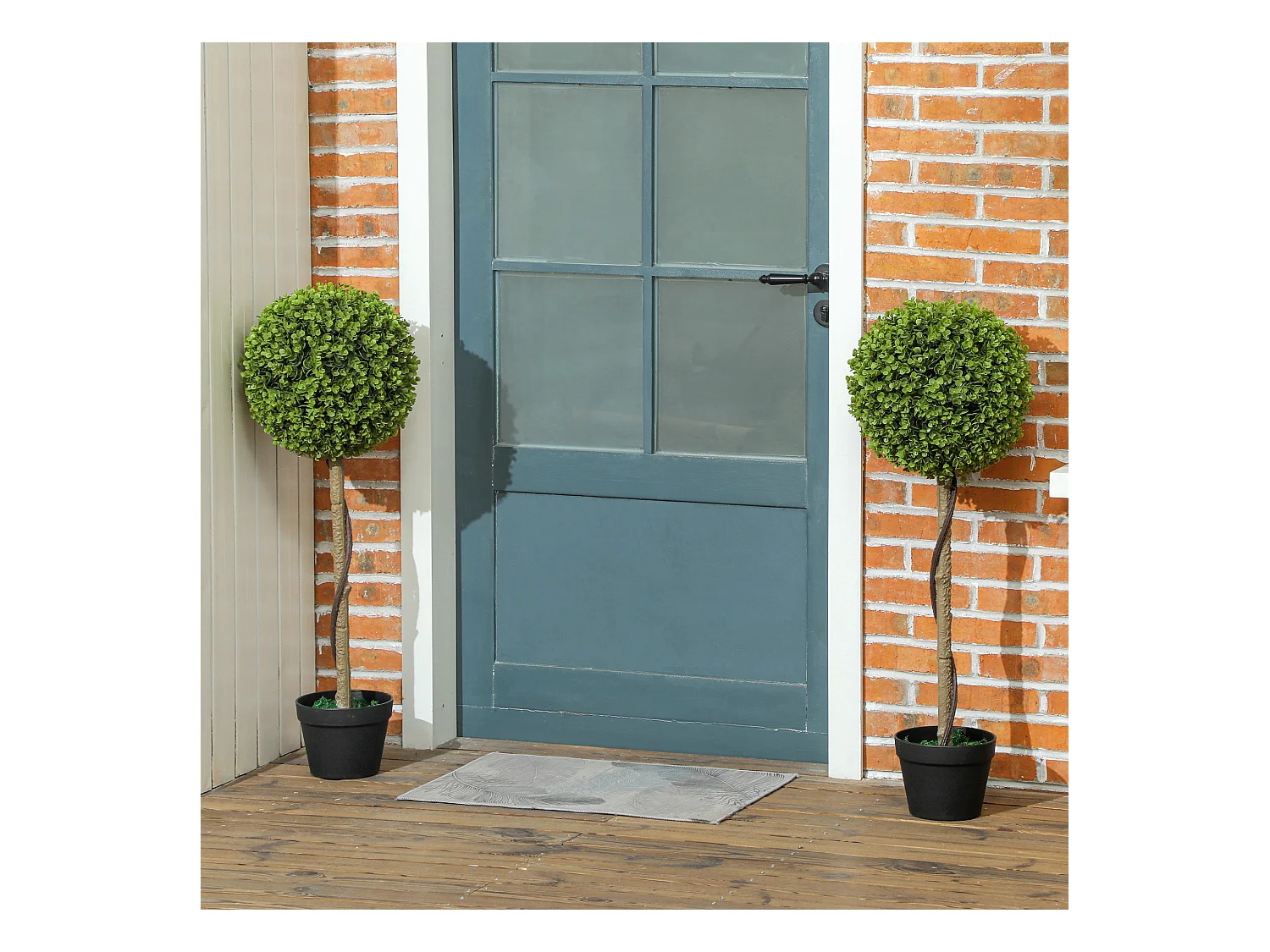 Ensemble de 2 Eucalyptus artificiels, 90 cm, plantes décoratives en pot, vert (28x28x90 cm)