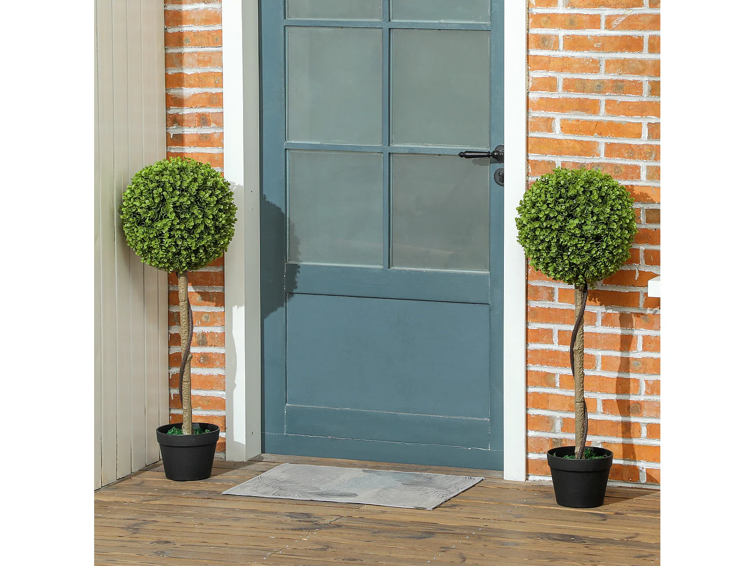 Ensemble de 2 Eucalyptus artificiels, 90 cm, plantes décoratives en pot, vert (28x28x90 cm)