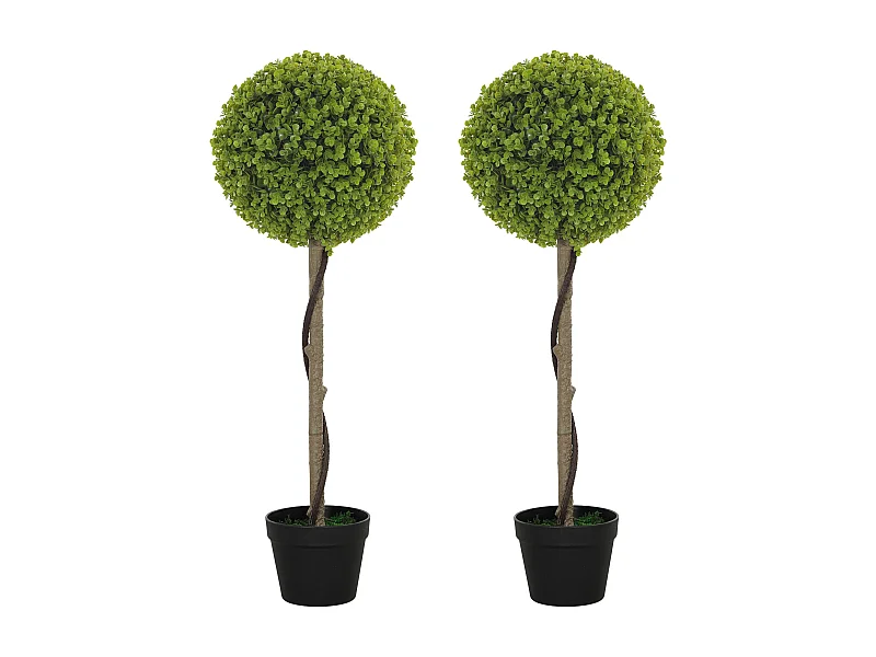 Set di 2 alberi di eucalipto artificiali, 90 cm, piante decorative in vaso, verde (28x28x90 cm)