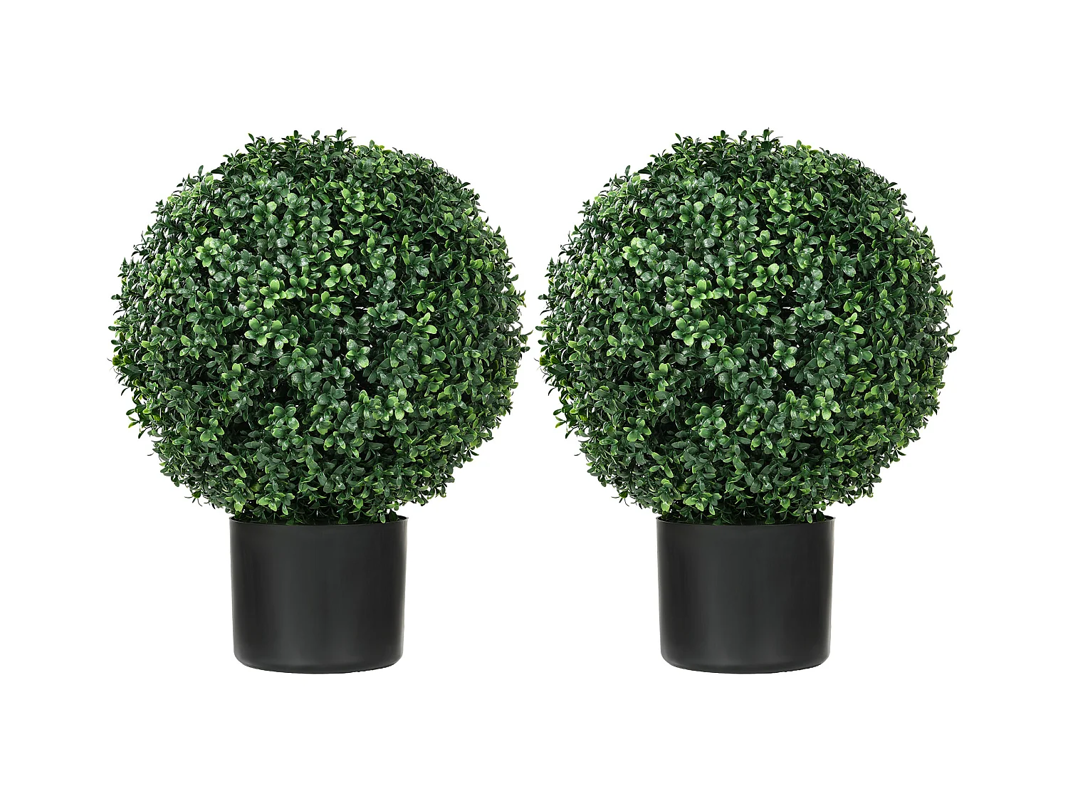 Plantes artificielles 2 pièces, buis en pot, UV résistant, vert (40x40x52 cm)