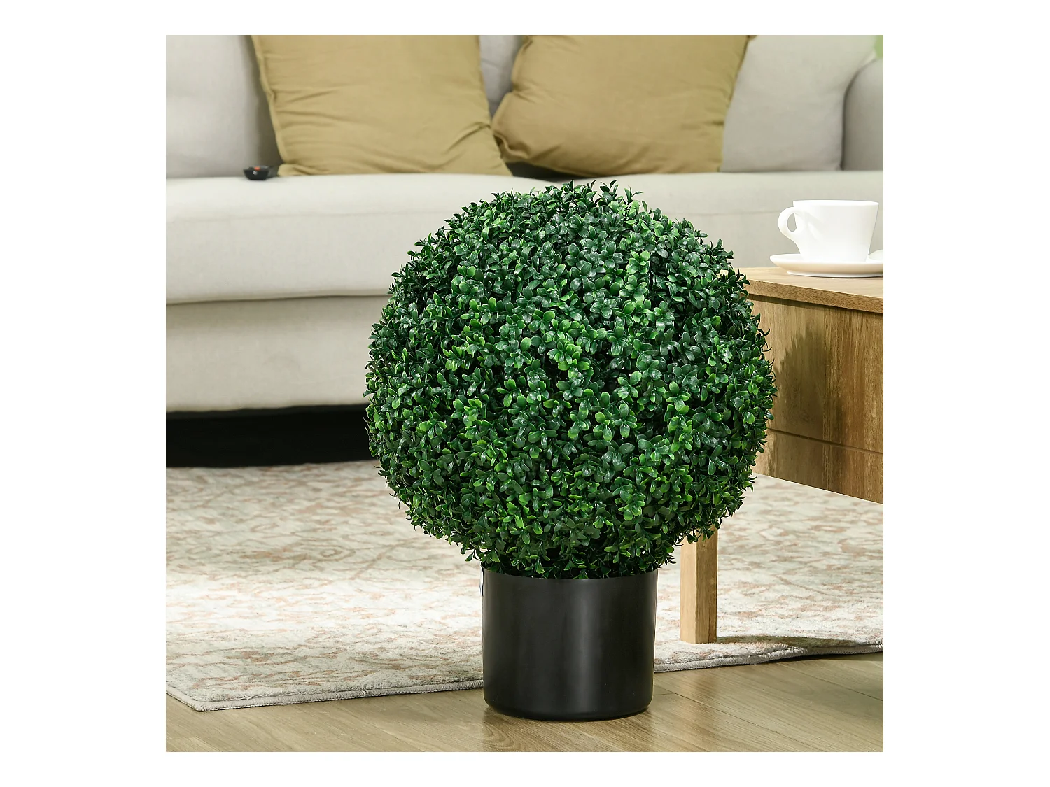 Plantes artificielles 2 pièces, buis en pot, UV résistant, vert (40x40x52 cm)