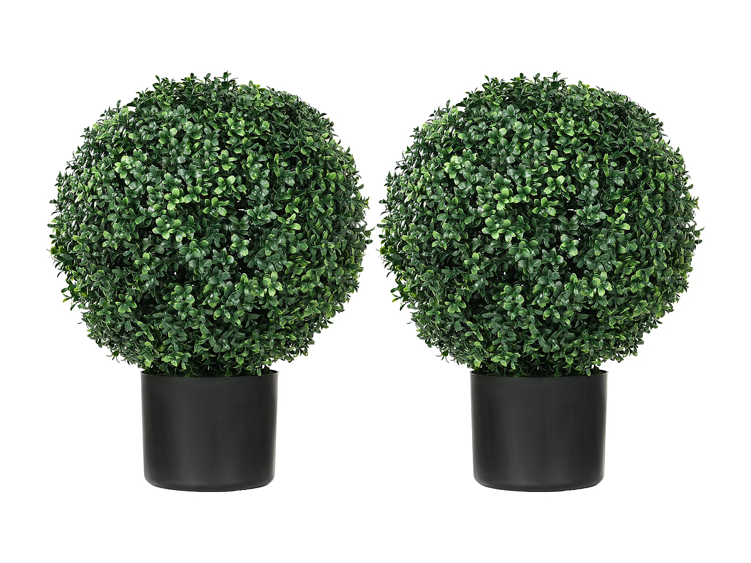 Plantes artificielles 2 pièces, buis en pot, UV résistant, vert (40x40x52 cm)