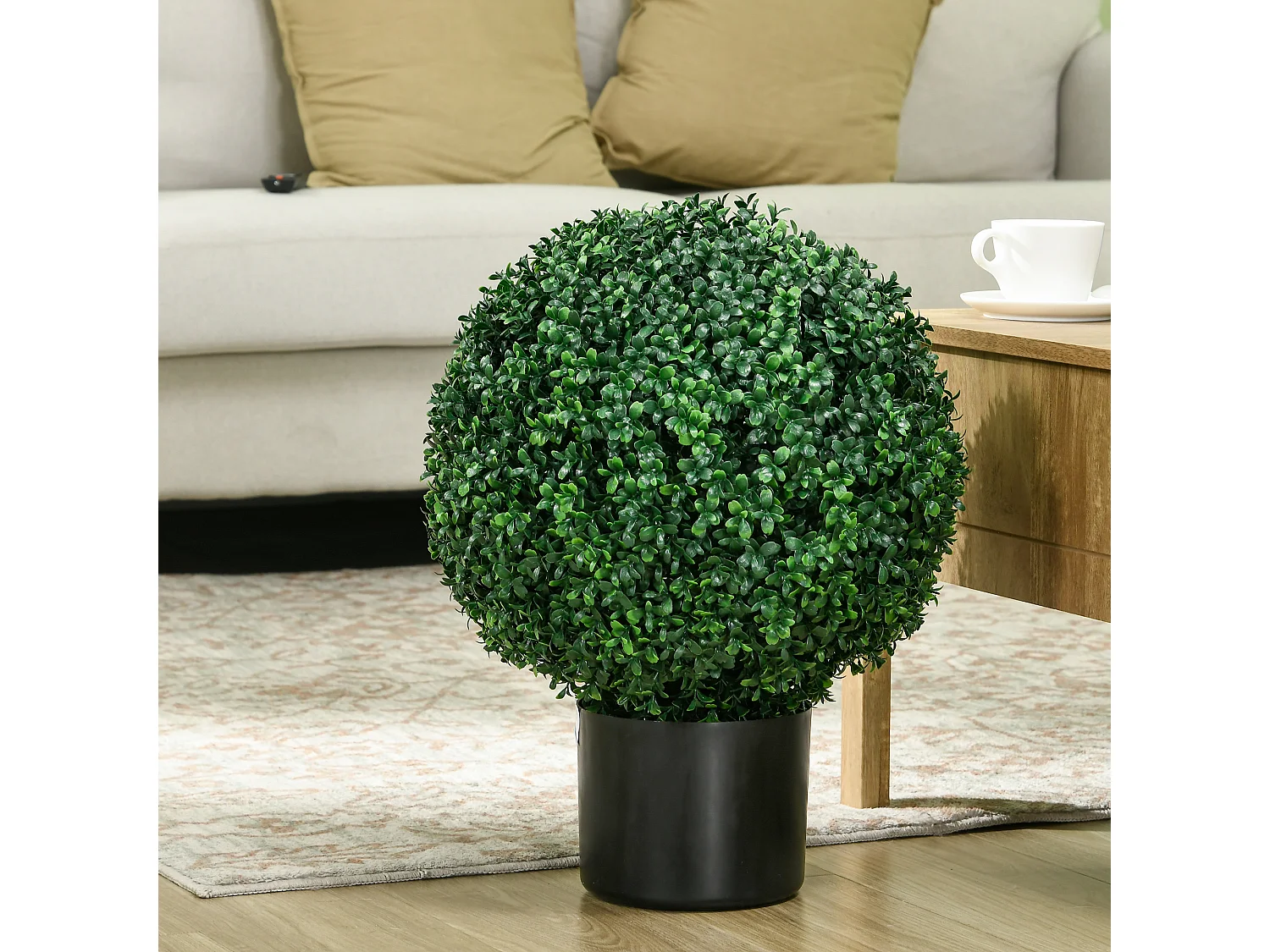 Plantes artificielles 2 pièces, buis en pot, UV résistant, vert (40x40x52 cm)