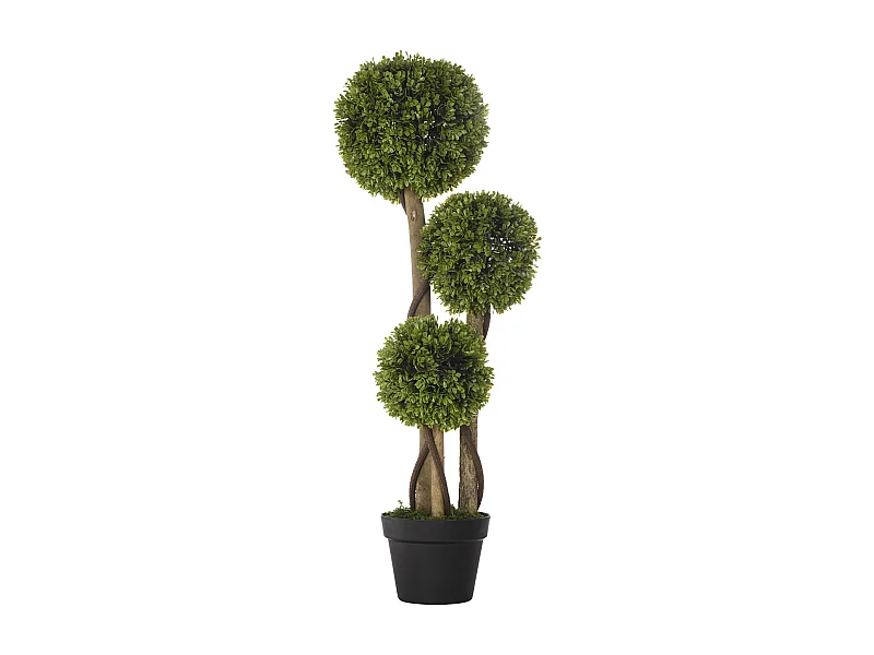 Plante artificielle Buissons en pot avec protection UV, 90 cm, verte (17x17x90 cm)