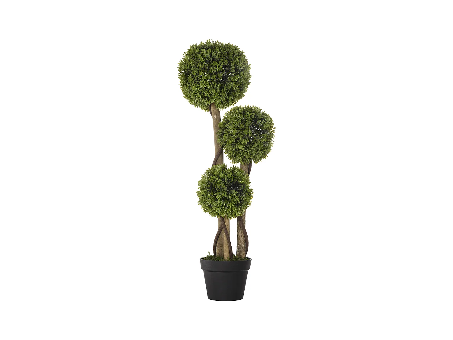 Plante artificielle Buissons en pot avec protection UV, 90 cm, verte (17x17x90 cm)
