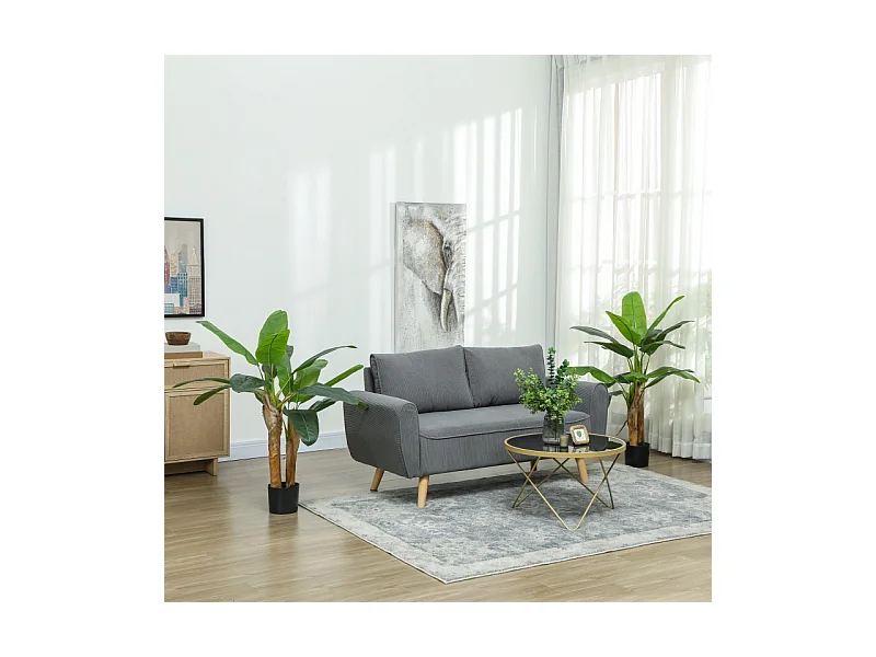 Arbre à banane artificiel 2 pièces, avec pot et mousse artificielle, plastique, vert (17x17x120 cm)