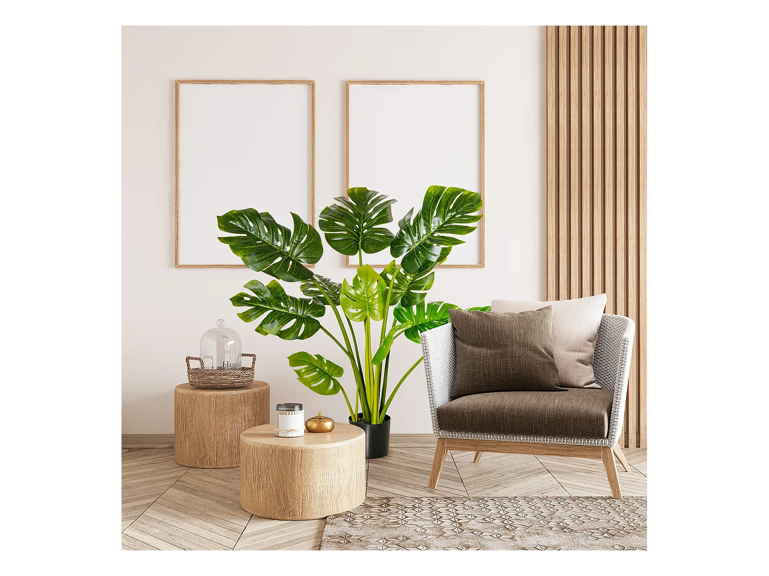 Plante artificielle Monstera, 110 cm, plastique, vert (17x17x110 cm)