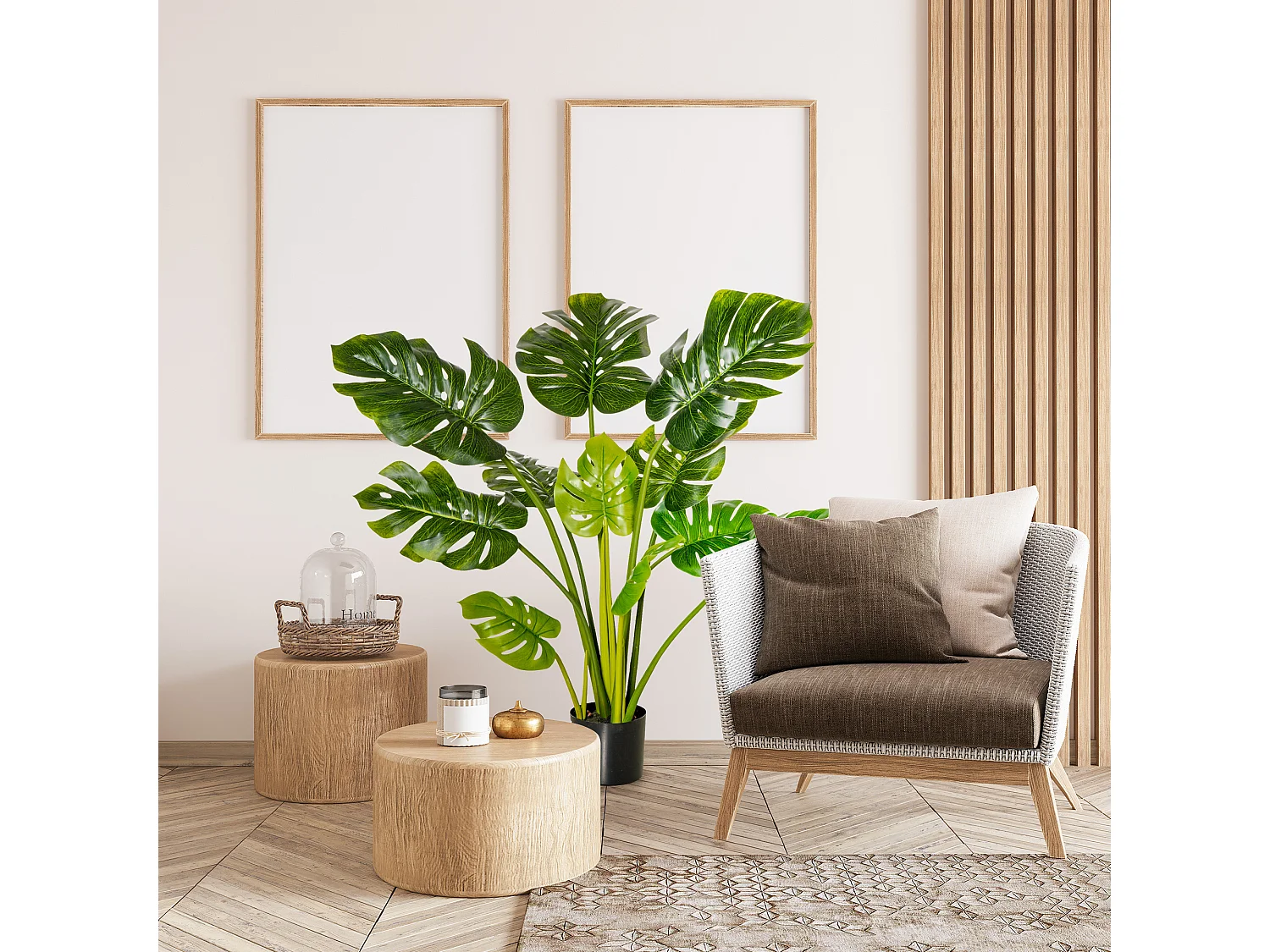 Plante artificielle Monstera, 110 cm, plastique, vert (17x17x110 cm)