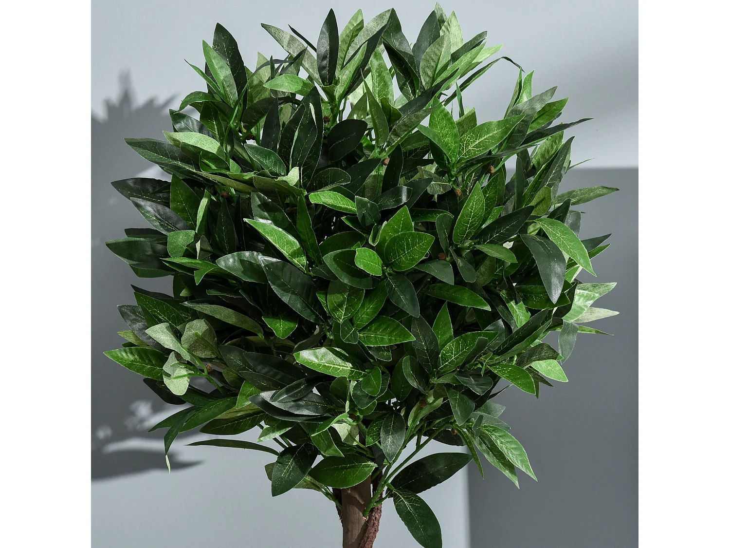 pezzi Albero di alloro artificiale, plastica, verde, con vaso in cemento (16x16x120 cm)