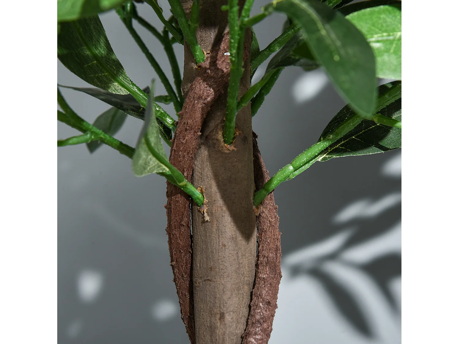 pezzi Albero di alloro artificiale, plastica, verde, con vaso in cemento (16x16x120 cm)