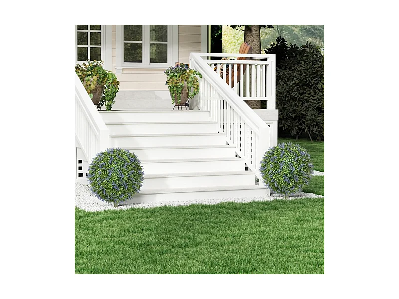 Set de 2 lavandes artificielles réalistes, protection UV, plastique violet (40x40x60cm)