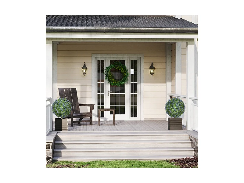 Set de 2 lavandes artificielles réalistes, protection UV, plastique violet (40x40x60cm)