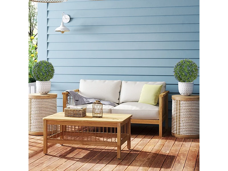 Set de 2 lavandes artificielles réalistes, protection UV, plastique violet (40x40x60cm)