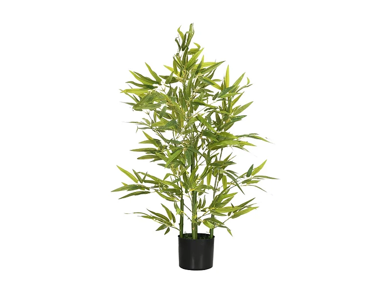 Bambou artificiel 90 cm avec pot, plastique, vert (15x15x90 cm)