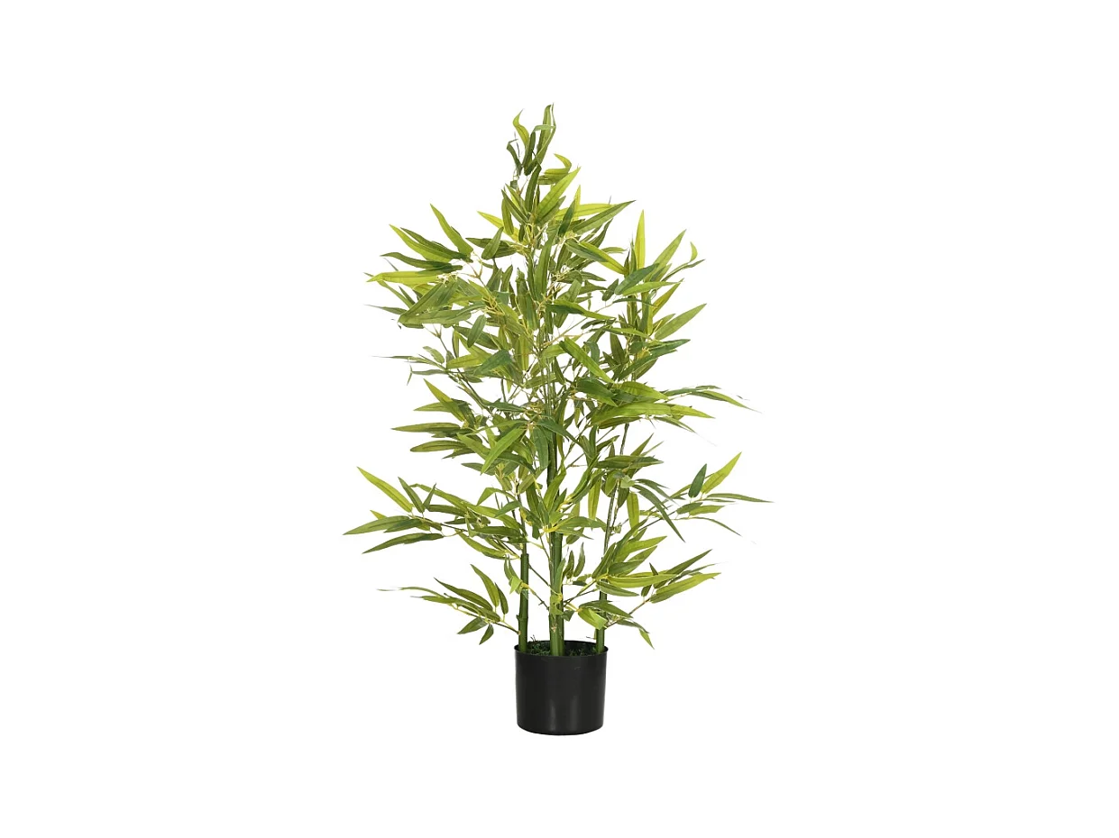 Bambou artificiel 90 cm avec pot, plastique, vert (15x15x90 cm)