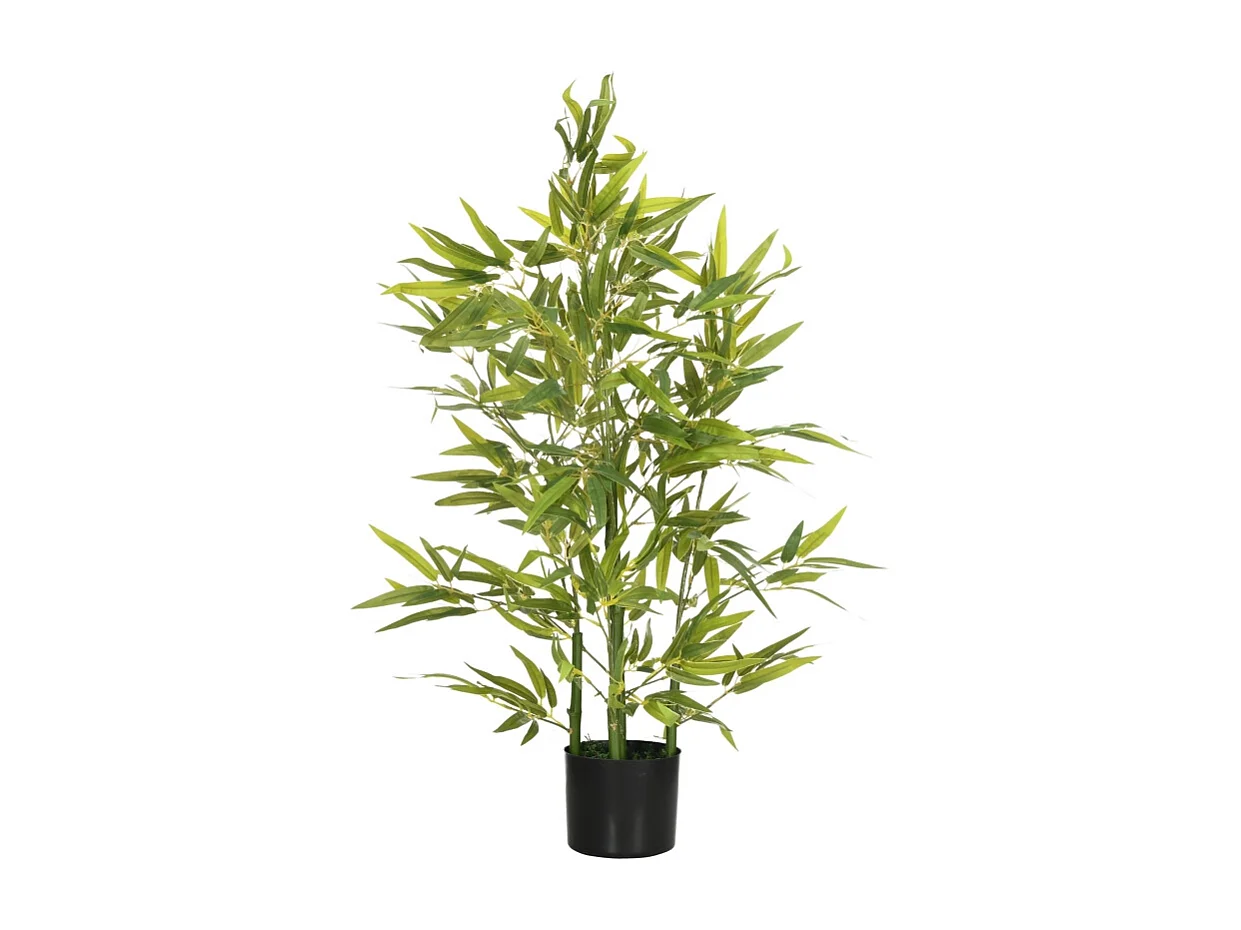 Bambou artificiel 90 cm avec pot, plastique, vert (15x15x90 cm)