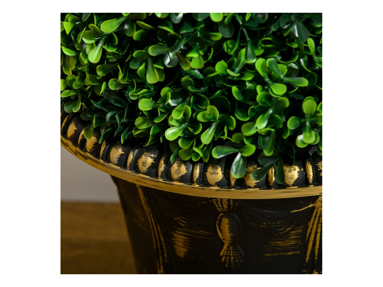 Plantes artificielles 2 pièces, buis UV résistant, en pot, pour intérieur et extérieur, 90 cm (30x30x90 cm)