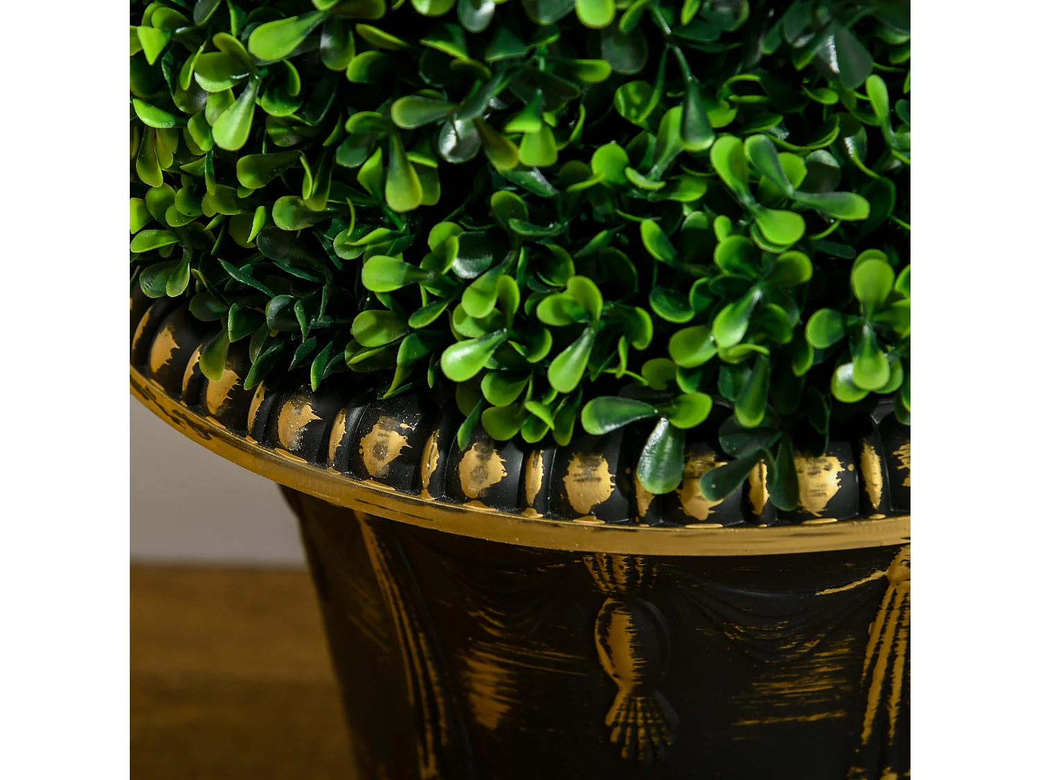 Plantes artificielles 2 pièces, buis UV résistant, en pot, pour intérieur et extérieur, 90 cm (30x30x90 cm)