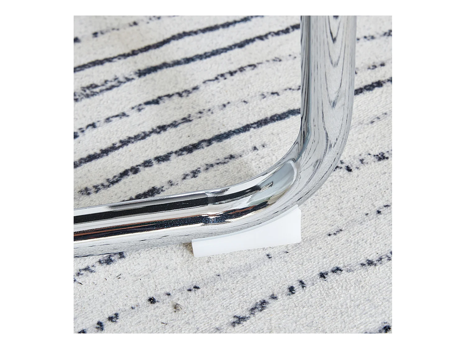 Sedia da pranzo nordica, PU nero, gambe in metallo argentato (40,6x48,2x96,5 cm)