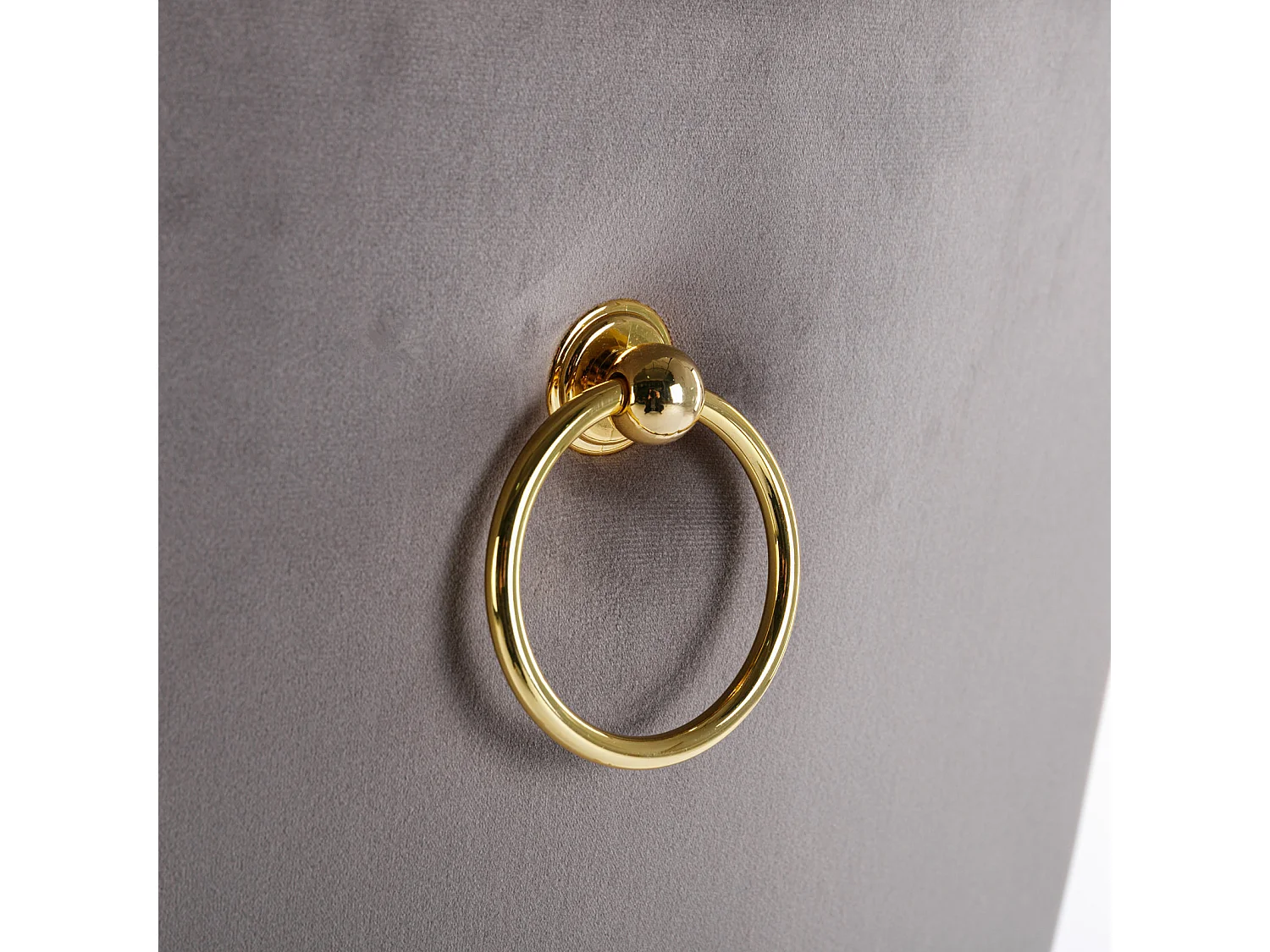 Chaise de salle à manger moderne, velours gris, pieds en bois, clous décoratifs, lot de 2 (65x50x95 cm)