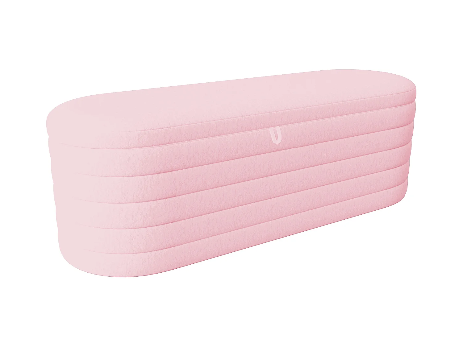 Pouf avec rangement, canapé-housse Teddy, 120x40 cm, tissu flanelle, rose (120x40x40 cm)