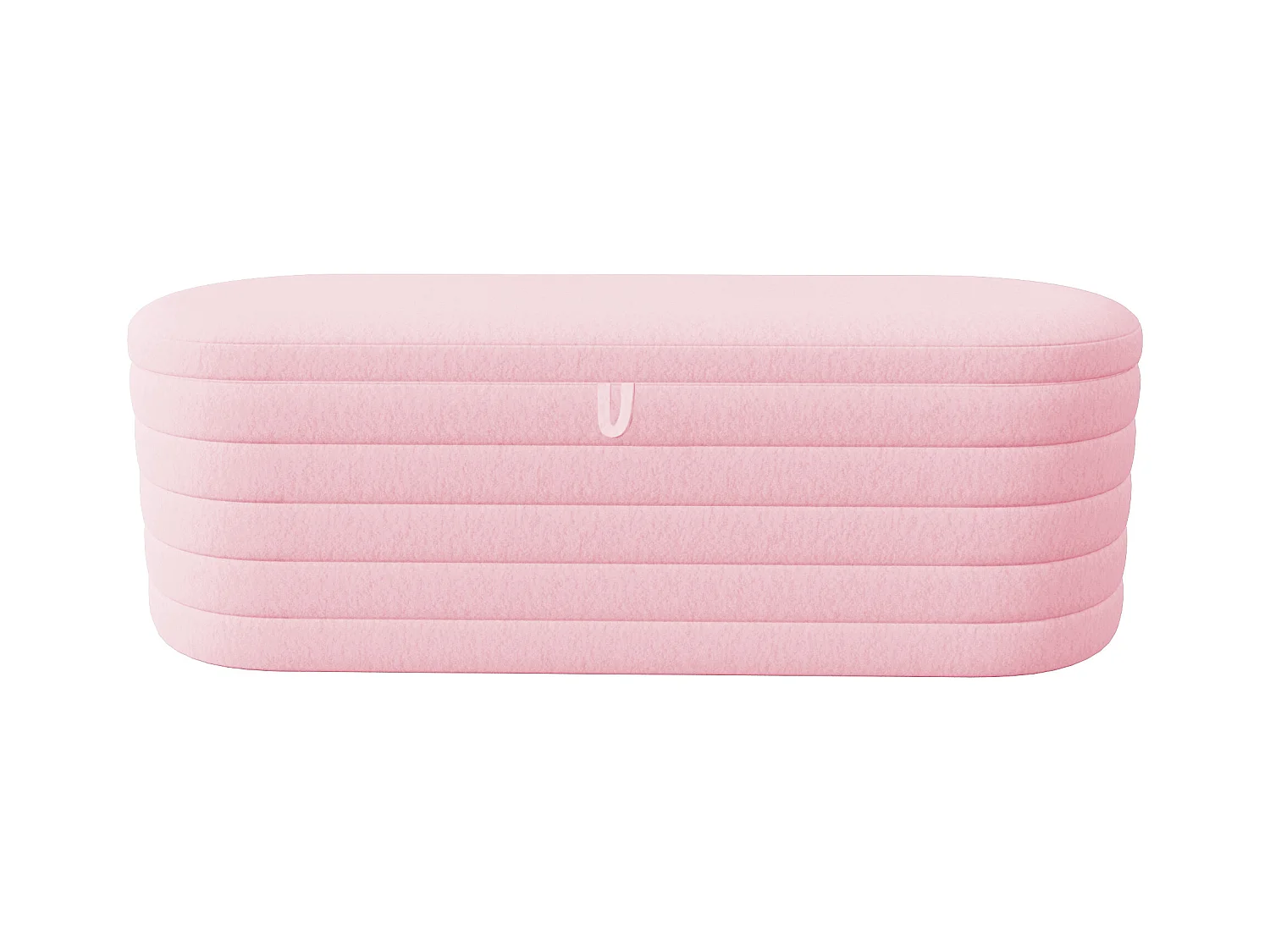 Pouf avec rangement, canapé-housse Teddy, 120x40 cm, tissu flanelle, rose (120x40x40 cm)